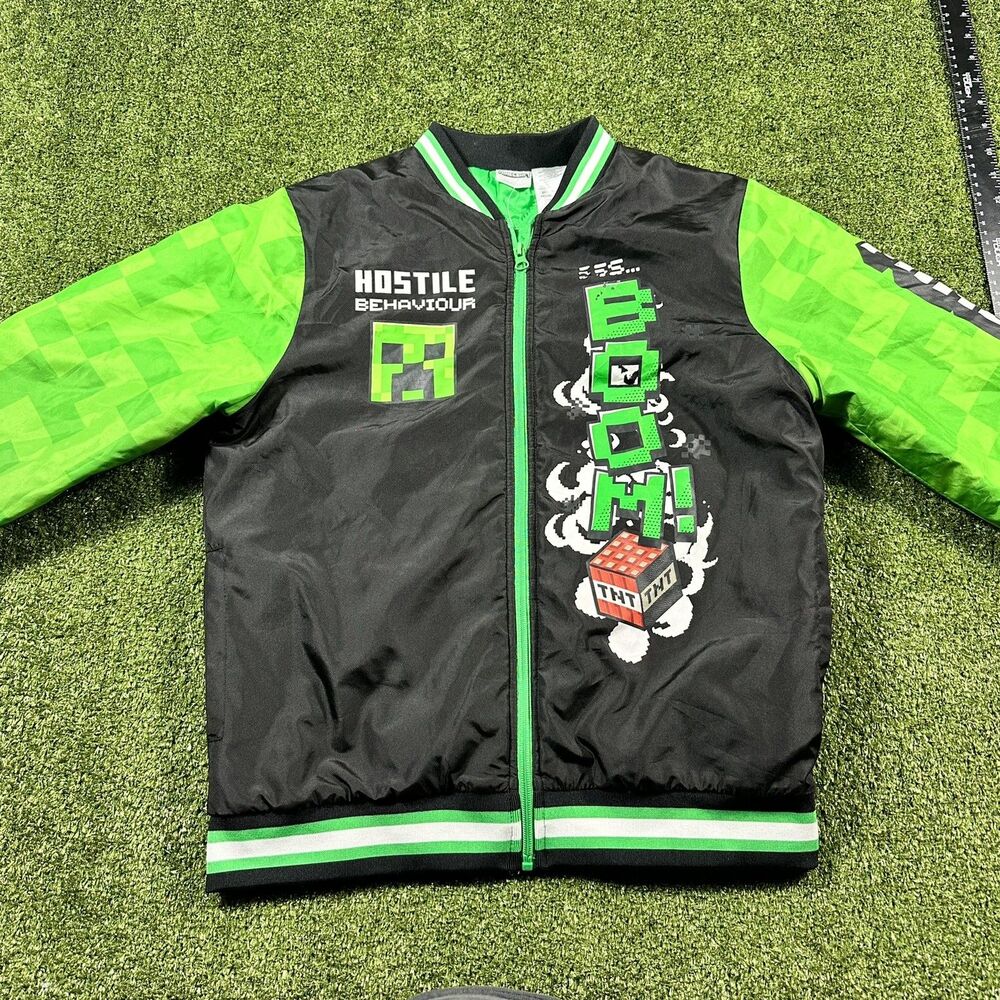 Minecraft Hostile Mob Boys Youth Bomber Jacket size 14/16
